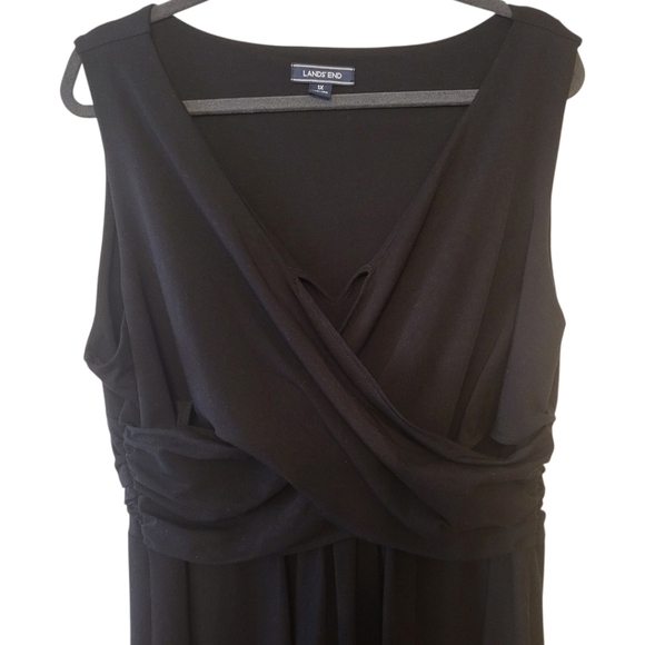 Lands End Black Sleeveless Draped Front Dress Size 1X - Picture 4 of 6